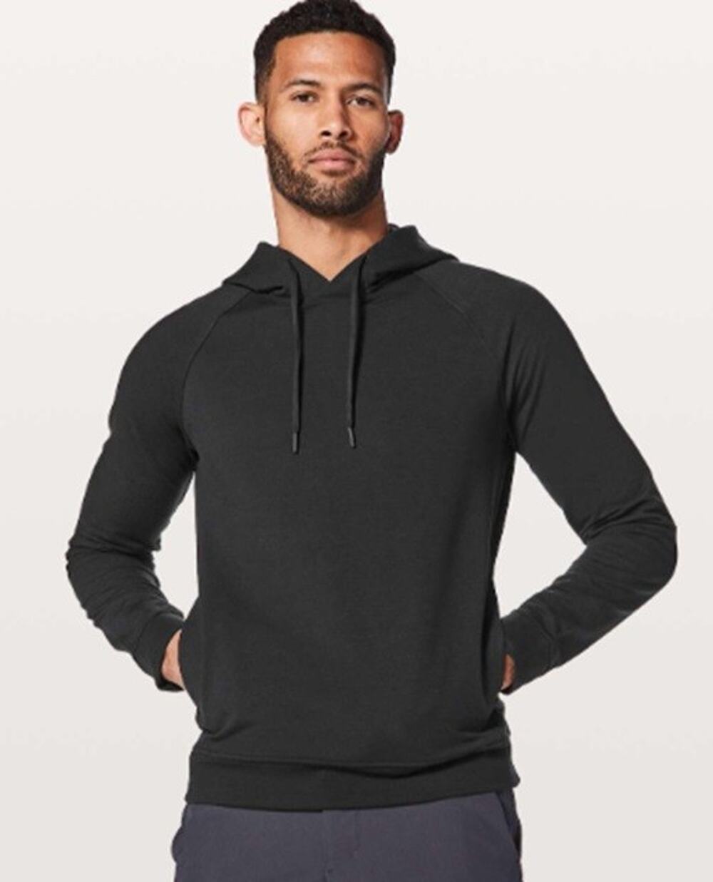 Lululemon Men's Sz S City Sweat Pullover Hoodie Black Stretch Sporty